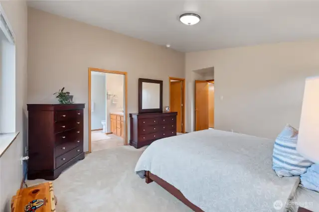Looking into the Primary 5 piece en-suite and walk-in closet.
