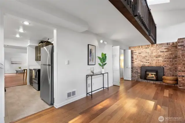 Family Room off kitchen, Office space to left of propane insert