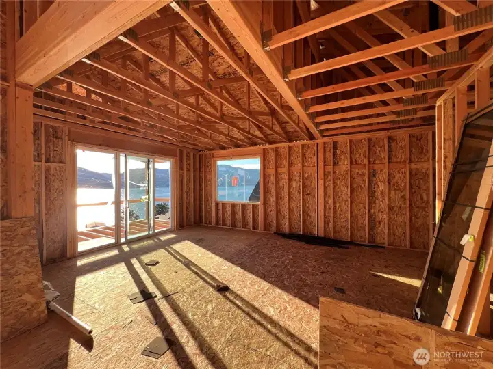 Kitchen/Dining with covered balcony area.