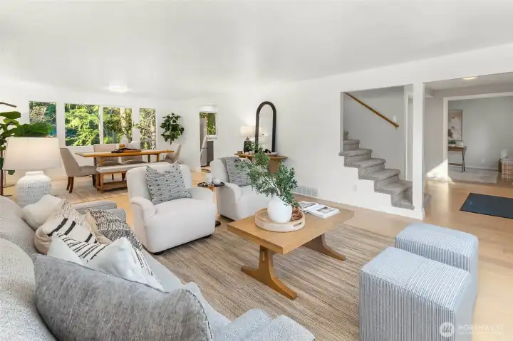 Oversized living and dining areas as you walk in the home.