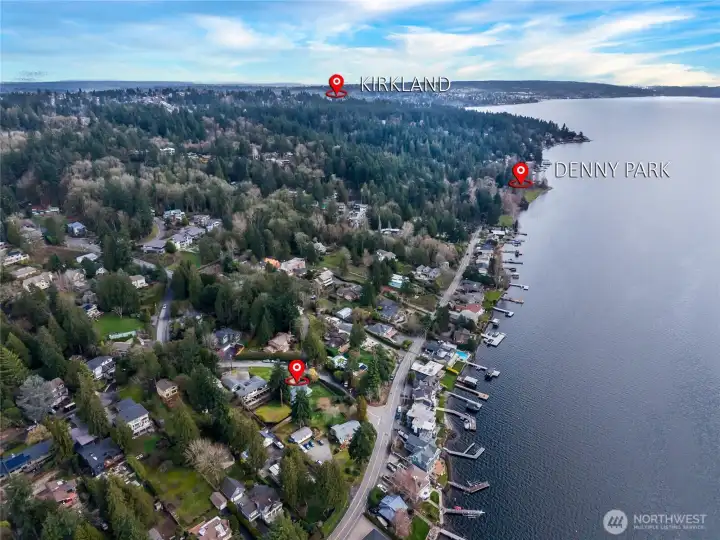 1/2 block from Lake Washington sits this gorgeous oversized bright & sunny lot!