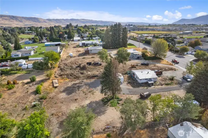 Elevated look at the property’s valuable Grant Road frontage with excellent access and visibility.