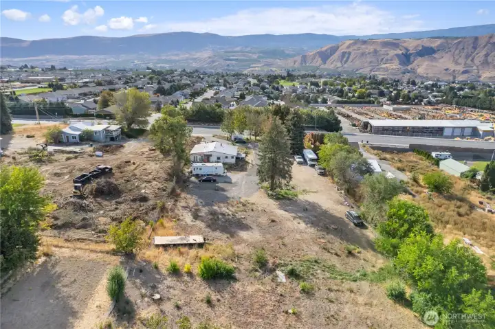 Elevated look at the property’s valuable Grant Road frontage with excellent access and visibility.
