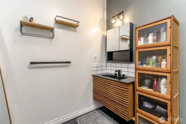 Recently renovated master bathroom offering a tranquil, spa-like atmosphere.