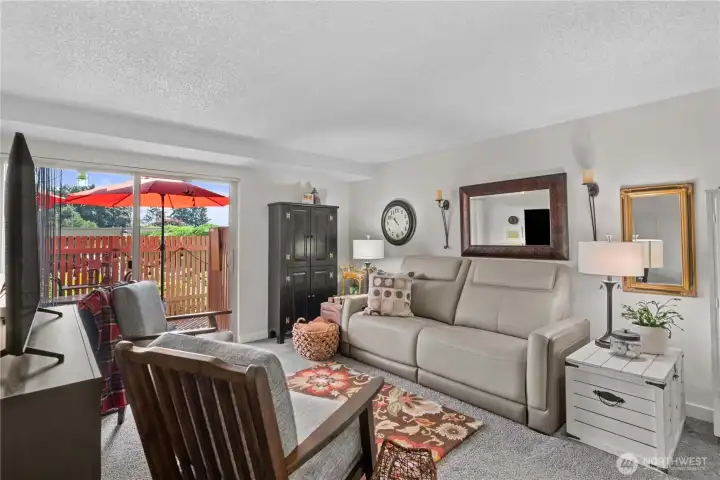 Slider from living room to private patio