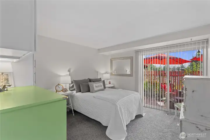 Nice sized bedroom with slider to patio