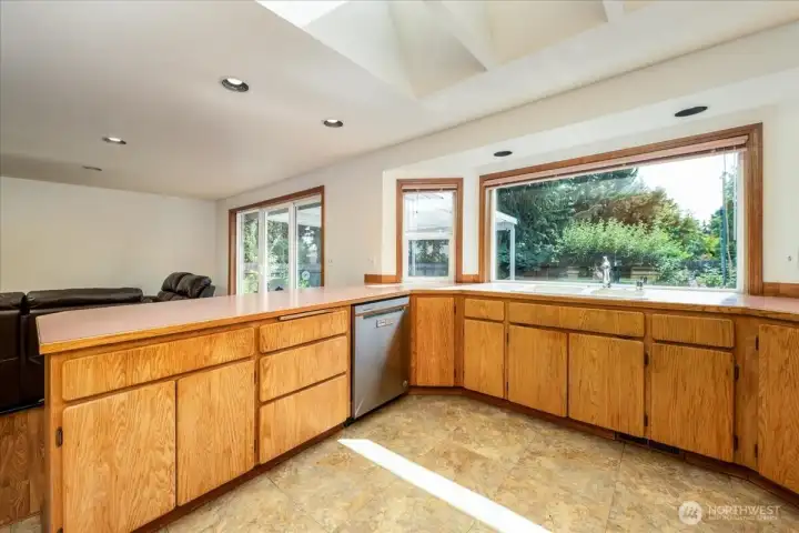 large kitchen with tons of cupboard space