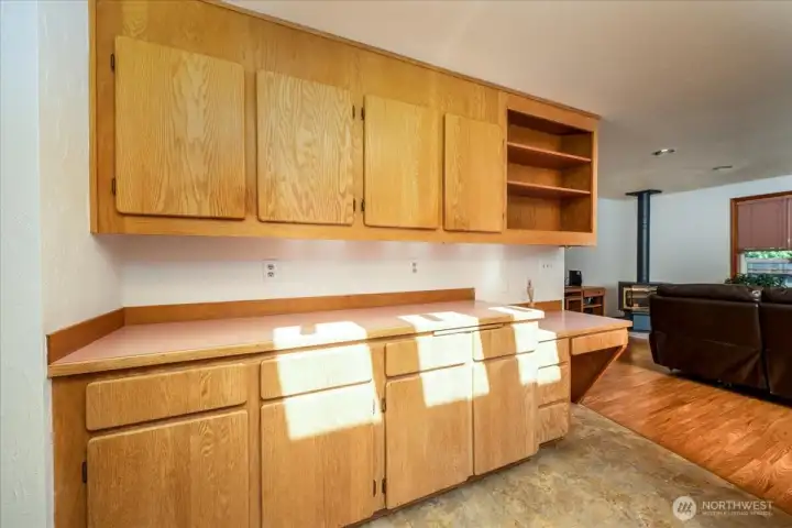 built in desk.