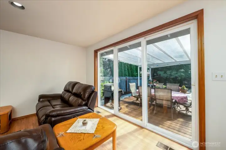 oversize slider to covered deck.