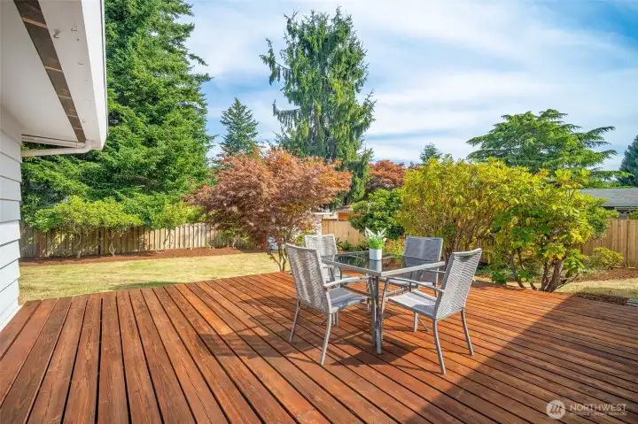 The 340 sq ft deck is ready to relax, or entertain.
