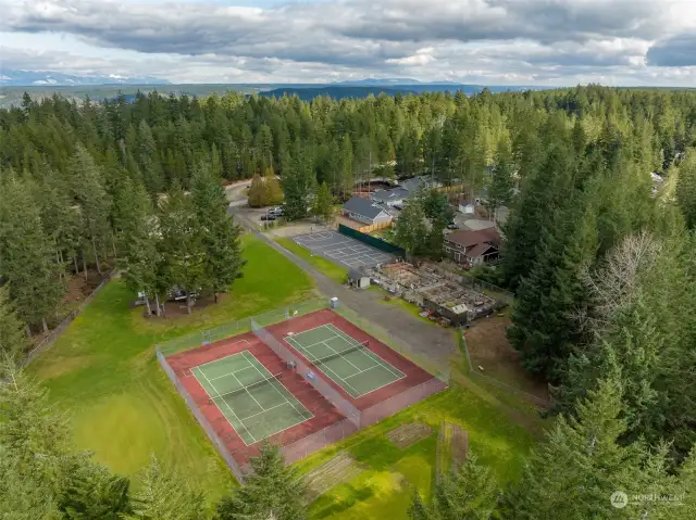 Down the street and around the corner the community park, tennis courts, pickle ball courts, and community gardens are a lovely stroll or short drive away.  Part of the benefits of your monthly HOA dues.
