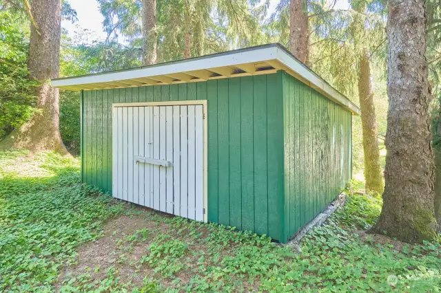 Garden shed for tool storage