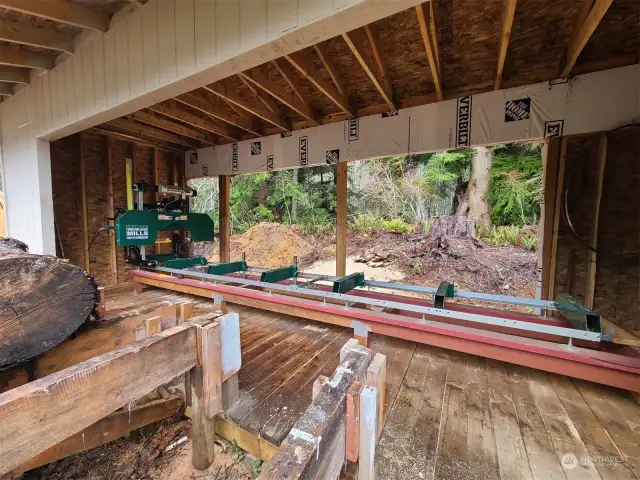 Closer look at sawmill. Comes with the property. Just start sawing!