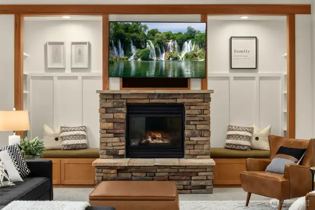 Custom fireplace and built ins