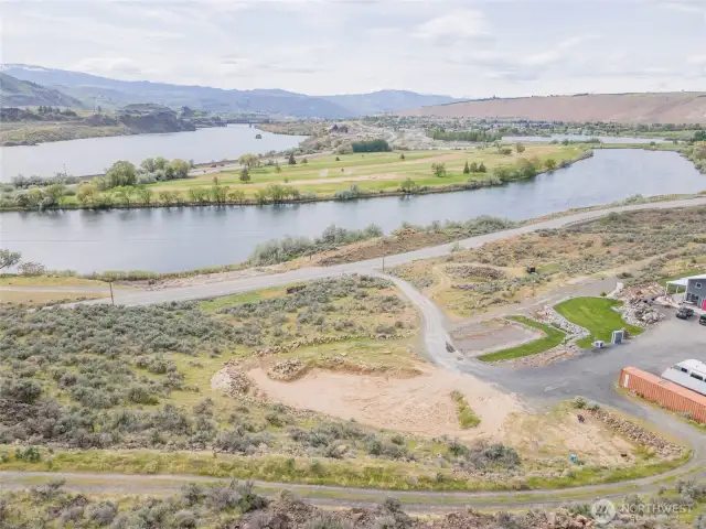 View of Columbia River and golf course.