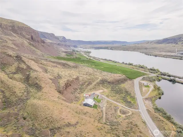 View to the southeast. Columbia River view.