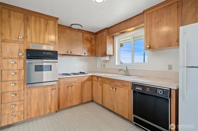 Original wood cabinetry in great condition.