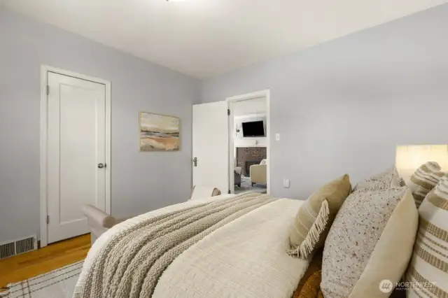 With tall ceilings and generously sized rooms, the main floor bedrooms feel airy, comfortable.