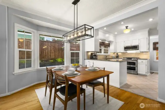 With the dining space perfectly nestled between the kitchen and living room, entertaining feels effortless—whether it’s brunch with friends or a cozy night in.