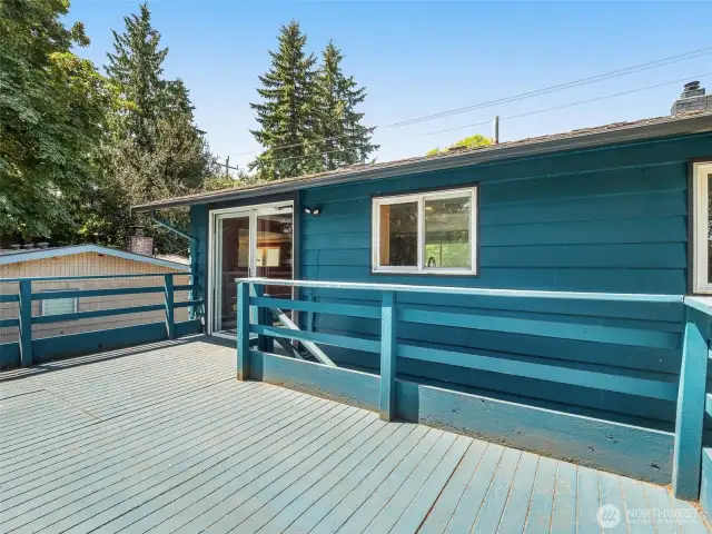Backyard Deck Off Of Kitchen & Dining Area