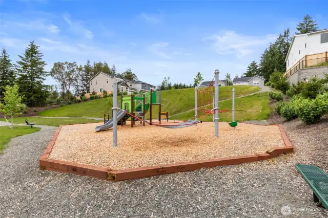 Playground next to cul-de-sac.