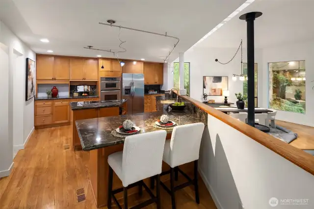 Kitchen island with eating space