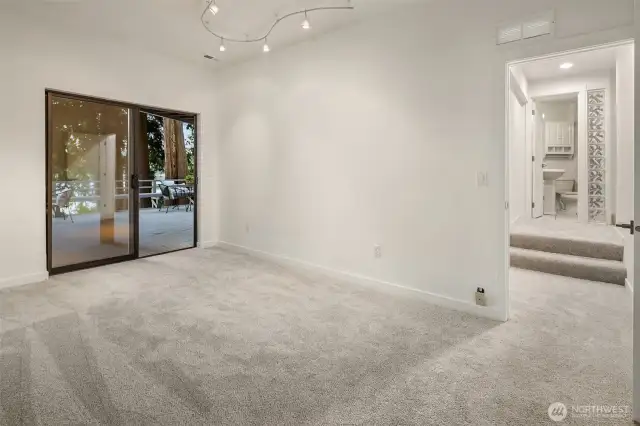 Lower level bonus room with peek-a-boo to 3/4 bath