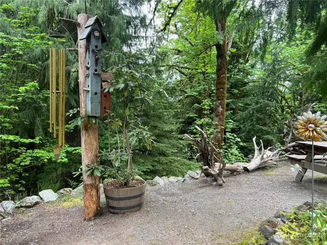 windchime and bird houses to keep the good outdoor vibes