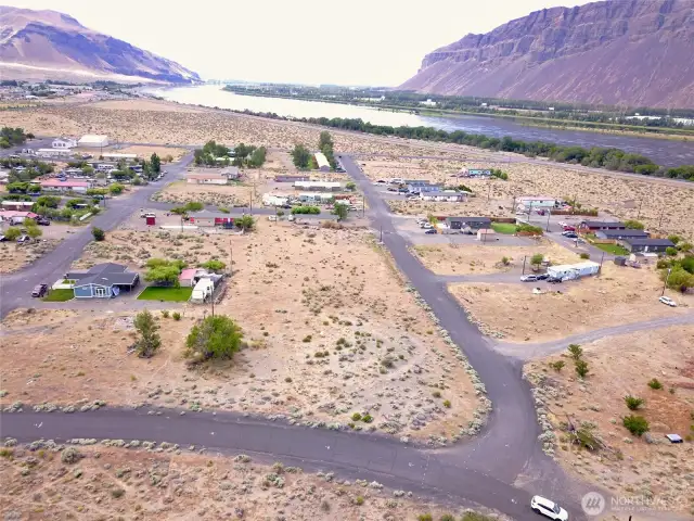 Aerial view of lot.