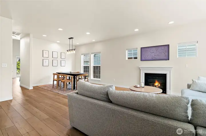 Updated lighting, fresh paint, trim and hardware—plus a gas fireplace that adds warmth and charm.  *Dining room light fixture has been updated since this picture was taken.