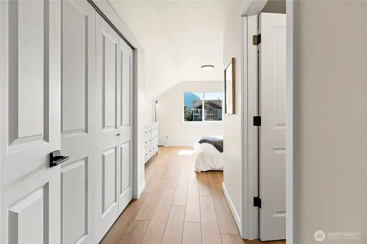 Private upstairs bedroom with full bath, perfect for hosting guests.