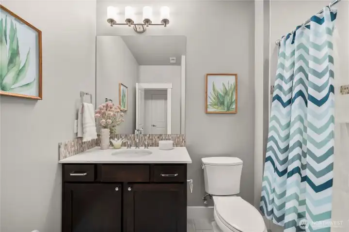 A full bath on lower lever