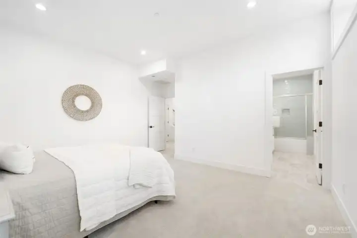 Guest suite on lower level with ensuite bath.