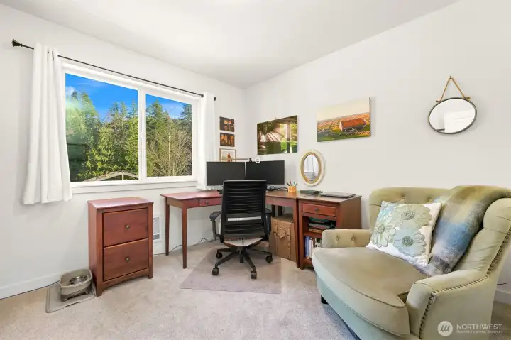 Spacious 3rd bedroom is used as a home office.