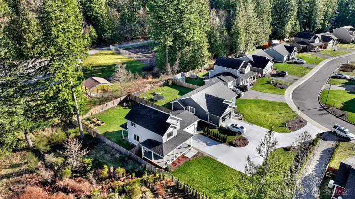 Front yard and side yard.