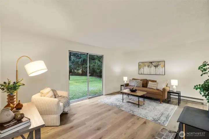 Another shot of the beautiful living room with all new interior paint and new LVP flooring!
