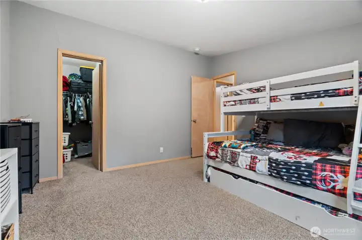 Even the kids bedrooms have large closets.