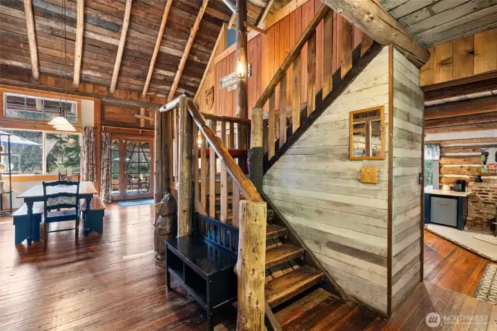 Open concept living space with kitchen on the right