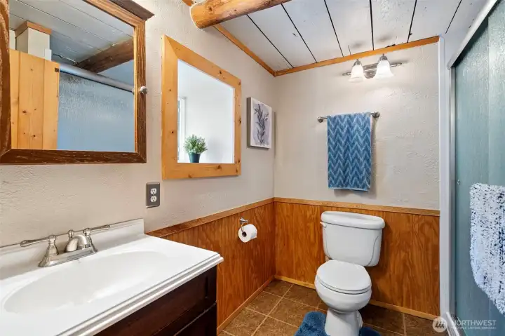 Main floor 3/4 bathroom with shower