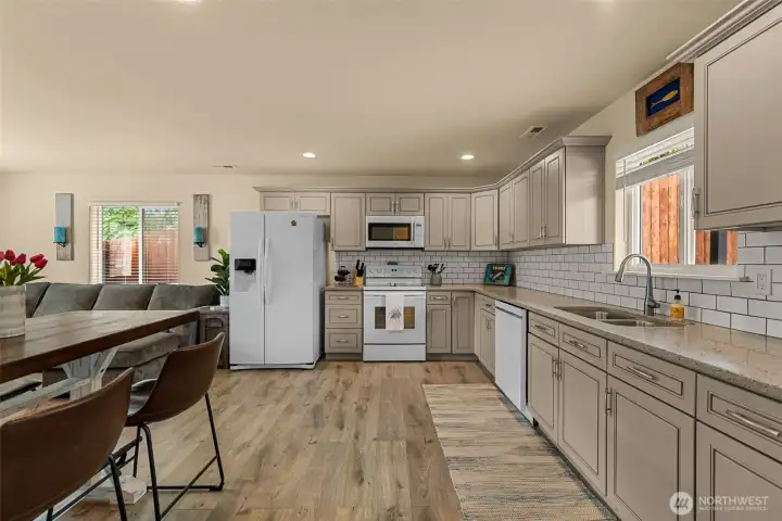 Lots of cabinets and counter spae
