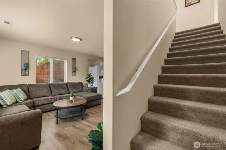 Entry to living area or upper living area