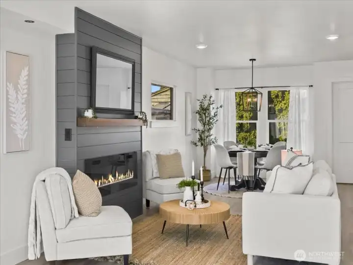 Living room with fireplace