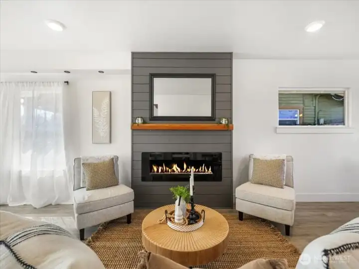 Living room with fireplace