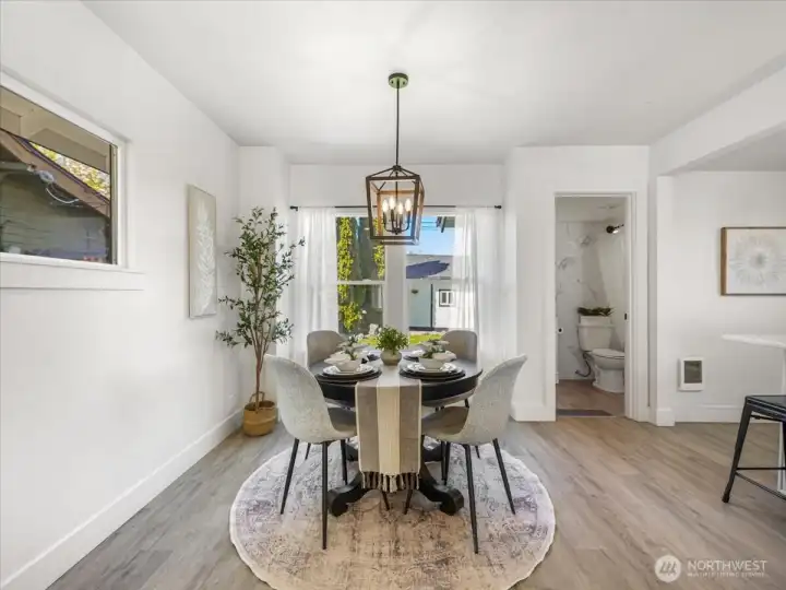 Dining room overlooking back yard