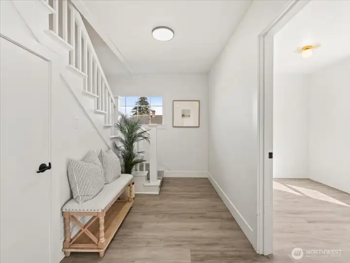 Nice seating area with closet