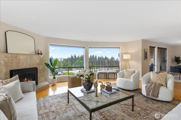 Spacious, light-filled living room . . .