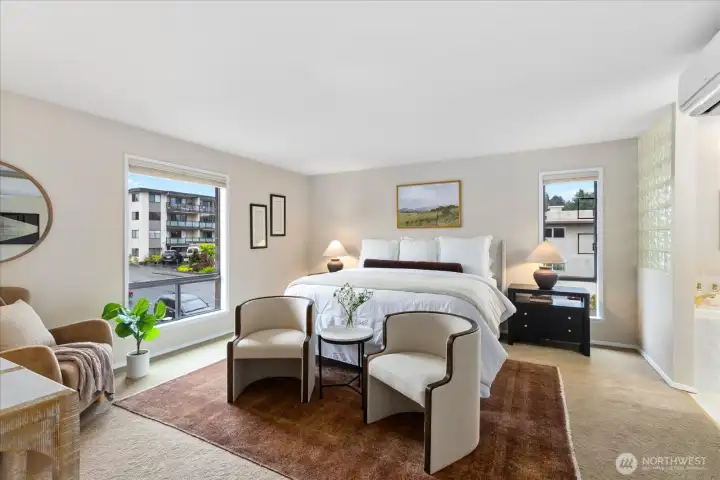 Primary suite is more than generous . .