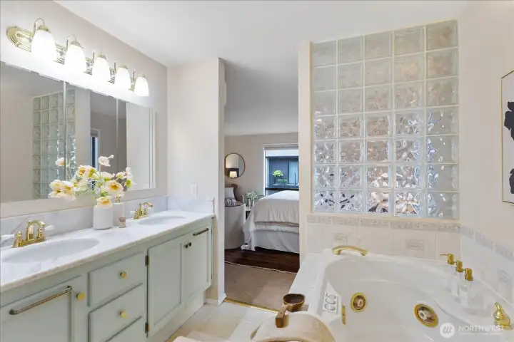 and separate shower.