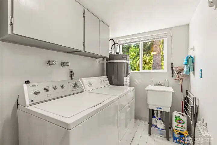 Utility room with sink on lower level