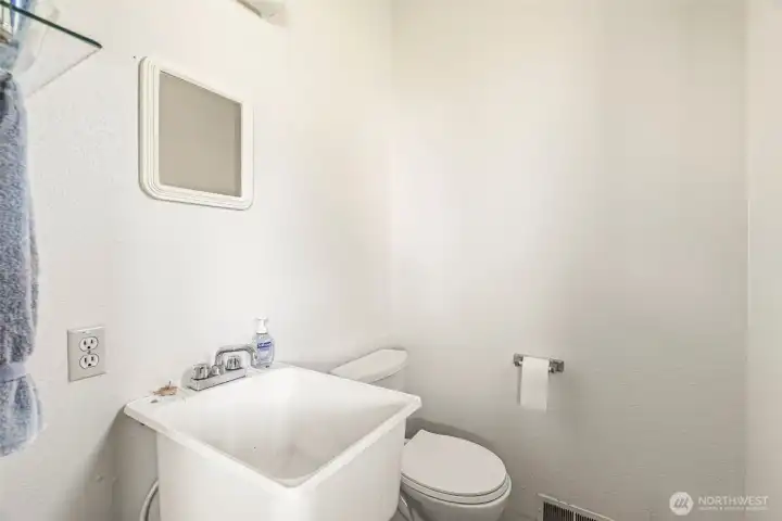 Half bath in garage